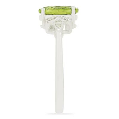 BUY NATURAL PERIDOT GEMSTONE CLASSIC RING IN 925 SILVER