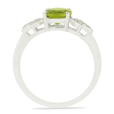 BUY NATURAL PERIDOT GEMSTONE CLASSIC RING IN 925 SILVER