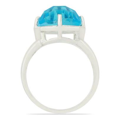 BUY STERLING SILVER REAL SKY BLUE TOPAZ GEMSTONE SINGLE STONE RING