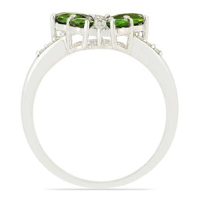 BUY 925 STERLING SILVER NATURAL CHROME DIOPSITE GEMSTONE RING