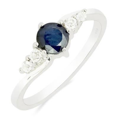 BUY NATURAL BLUE SAPPHIRE GEMSTONE CLASSIC RING IN 925 SILVER