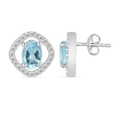 BUY REAL RHODOLITE GEMSTONE HALO EARRINGS IN 925 SILVER