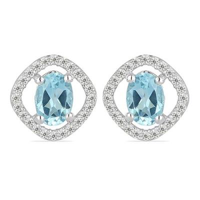 BUY REAL RHODOLITE GEMSTONE HALO EARRINGS IN 925 SILVER