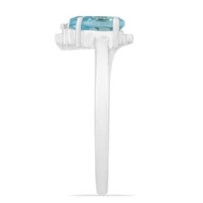 BUY STERLING SILVER NATURAL SKY BLUE TOPAZ GEMSTONE CLASSIC RING