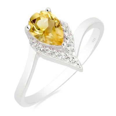 BUY REAL CITRINE CLASSIC RING IN 925 STERLING SILVER