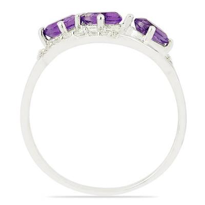 BUY REAL AMETHYST GEMSTONE RING IN 925 STERLING SILVER