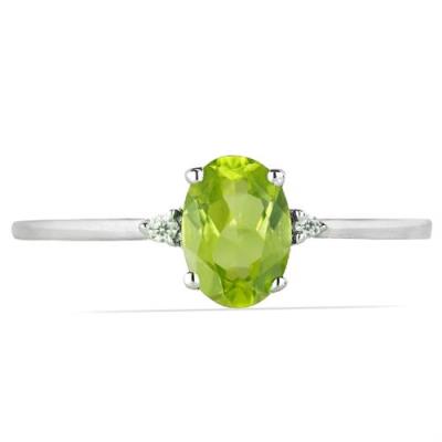 BUY 925 SILVER NATURAL PERIDOT GEMSTONE CLASSIC RING