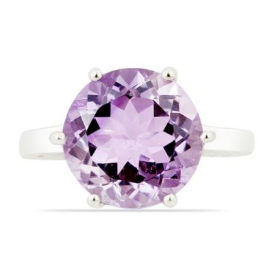 BUY NATURAL PINK AMETHYST GEMSTONE BIG STONE RING IN STERLING SILVER