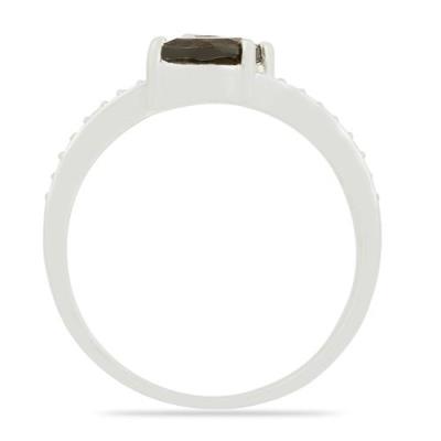 BUY 925 SILVER NATURAL SMOKY GEMSTONE RING