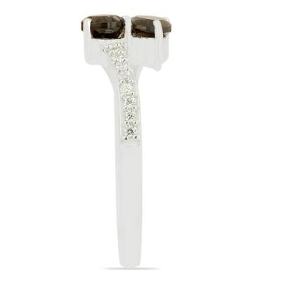 BUY 925 SILVER NATURAL SMOKY GEMSTONE RING