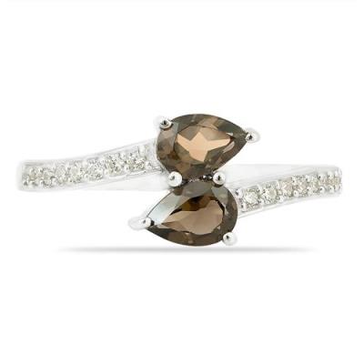 BUY 925 SILVER NATURAL SMOKY GEMSTONE RING