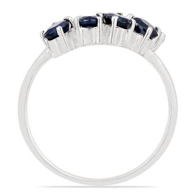 BUY STERLING SILVER NATURAL BLUE SAPPHIRE MULTI GEMSTONE STYLISH RING