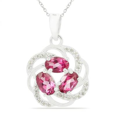 BUY REAL PINK TOPAZ GEMSTONE PENDANT IN STERLING SILVER