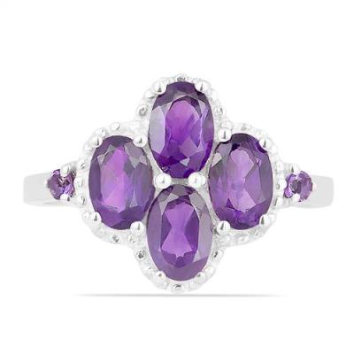 STERLING SILVER AMETHYST MULTI GEMSTONE STYLISH RING