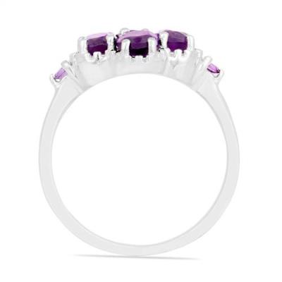 STERLING SILVER AMETHYST MULTI GEMSTONE STYLISH RING