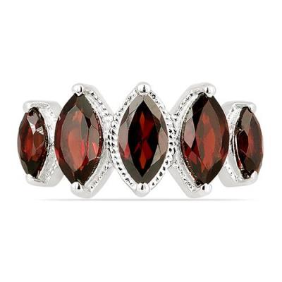 BUY 925 SILVER REAL GARNET GEMSTONE RING 