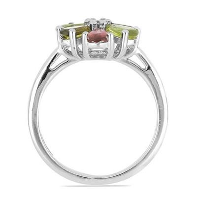 BUY 925 STERLING SILVER NATURAL MULTI TOURMALINE GEMSTONE RING