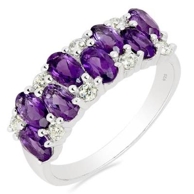 BUY STERLING SILVER AFRICAN AMETHYST GEMSTONE RING