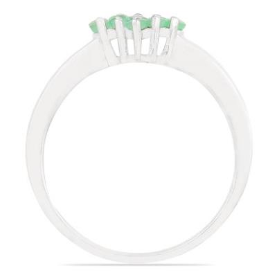 BUY REAL EMERALD GEMSTONE CLUSTER RING IN 925 SILVER