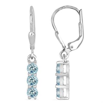 BUY NATURAL LONDON BLUE TOPAZ GEMSTONE EARRINGS IN 925 SILVER