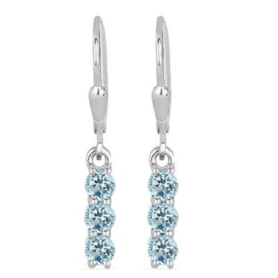 BUY NATURAL LONDON BLUE TOPAZ GEMSTONE EARRINGS IN 925 SILVER