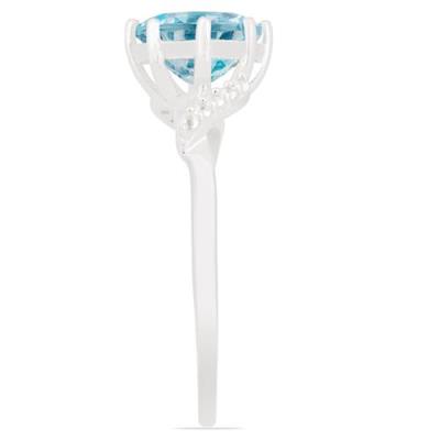 BUY 925 SILVER NATURAL SKY BLUE TOPAZ GEMSTONE CLASSIC RING