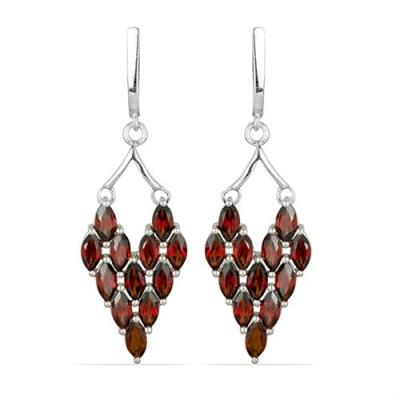 BUY REAL MORGANITE GEMSTONE CLUSTER STYLISH EARRINGS IN 925 SILVER