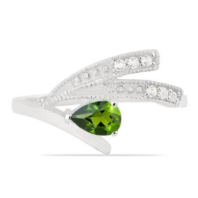BUY REAL CHROME DIOPSIDE GEMSTONE CLASSIC RING IN 925 SILVER