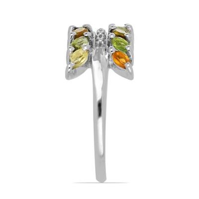 BUY STERLING SILVER NATURAL MULTI TOURMALINE GEMSTONE RING