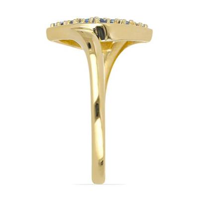 BUY NATURAL SWISS BLUE TOPAZ GEMSTONE CLUSTER RING IN STERLING SILVER