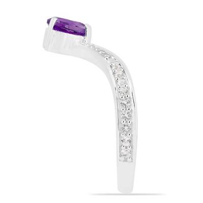 BUY AFRICAN AMETHYST GEMSTONE CLASSIC RING IN 925 STERLING SILVER 