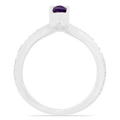 BUY AFRICAN AMETHYST GEMSTONE CLASSIC RING IN 925 STERLING SILVER 