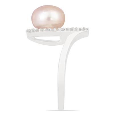 BUY 925 SILVER PEACH PEARL GEMSTONE STYLISH RING