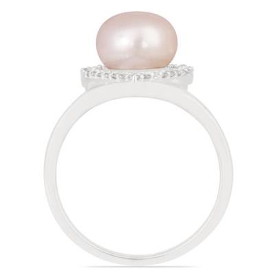 BUY 925 SILVER PEACH PEARL GEMSTONE STYLISH RING