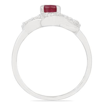 BUY STERLING SILVER NATURAL GLASS FILLED RUBY GEMSTONE CLASSIC RING
