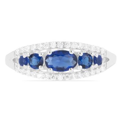 BUY BLUE SAPPHIRE GEMSTONE STYLISH RING IN 925 SILVER
