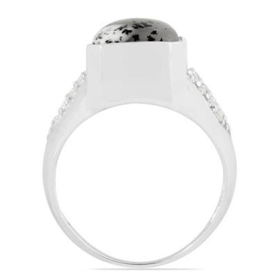 BUY NATURAL DENDRATIC AGATE GEMSTONE BIG STONE RING IN STERLING SILVER