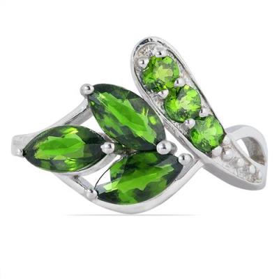 BUY REAL CHROME DIOPSITE GEMSTONE RING IN STERLING SILVER