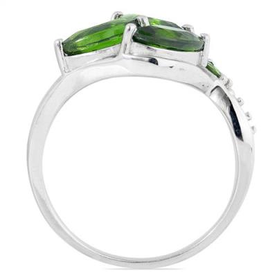 BUY REAL CHROME DIOPSITE GEMSTONE RING IN STERLING SILVER