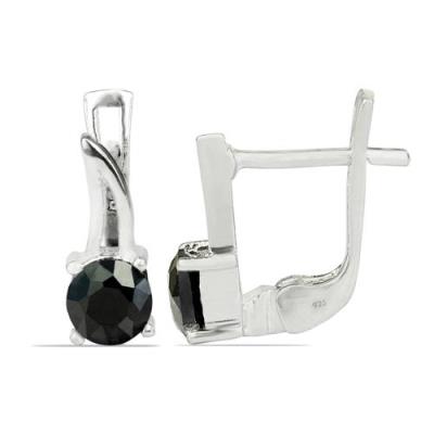 BUY 925 STERLING SILVER NATURAL BLACK SAPPHIRE GEMSTONE EARRINGS – WHOLESALE