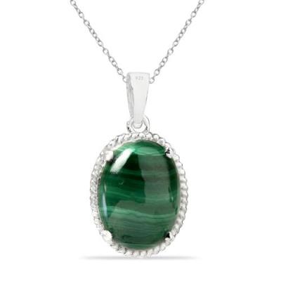 OVAL MALACHITE 925 SILVER PENDANT FOR WHOLESALE & BULK BUYERS
