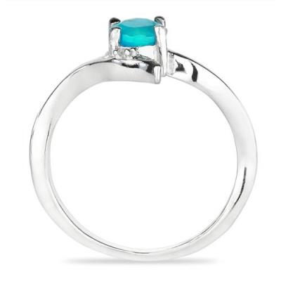 BUY REAL APATITE GEMSTONE CLASSIC RING IN STERLING SILVER