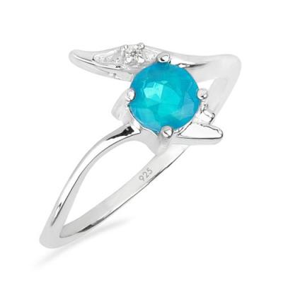BUY REAL APATITE GEMSTONE CLASSIC RING IN STERLING SILVER