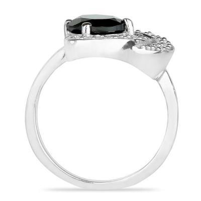 BUY 925 SILVER NATURAL BLACK ONYX GEMSTONE CLASSIC RING