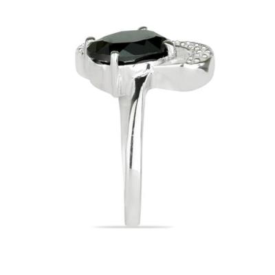 BUY 925 SILVER NATURAL BLACK ONYX GEMSTONE CLASSIC RING