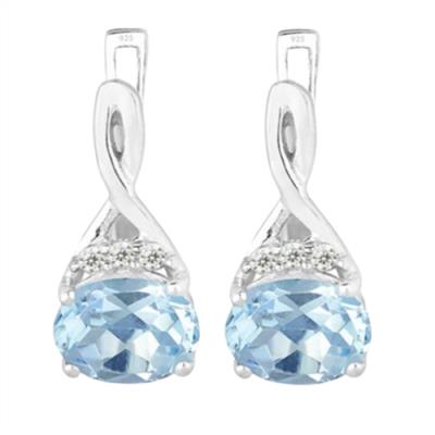 BUY NATURAL SKY BLUE TOPAZ GEMSTONE CLASSIC EARRINGS IN 925 STERLING SILVER