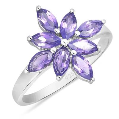 BUY REAL GREEN ONYX GEMSTONE CLUSTER RING IN 925 SILVER