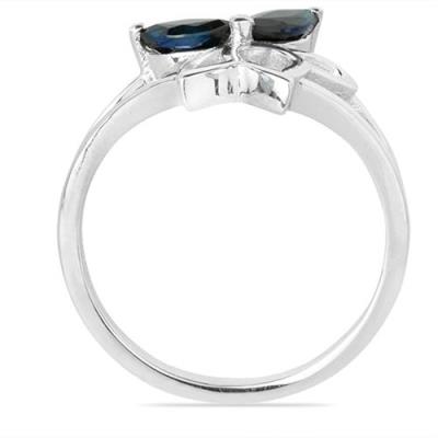 925 SILVER REAL BLUE SAPPHIRE GEMSTONE STYLISH RING