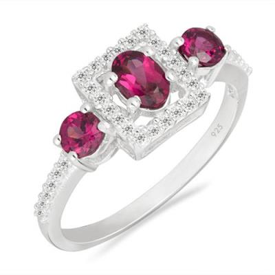 BUY 925 STERLING SILVER NATURAL RHODOLITE GEMSTONE RING