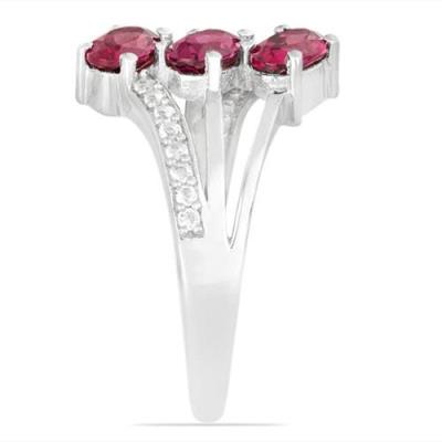 BUY NATURAL RHODOLITE GEMSTONE RING IN 925 SILVER